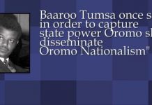 Baaroo Tumsaa Bu’uuressaa ABOfi Mallattoo Qabsoo Oromoo – Seenaa Obbo Baaroo Tumsaa